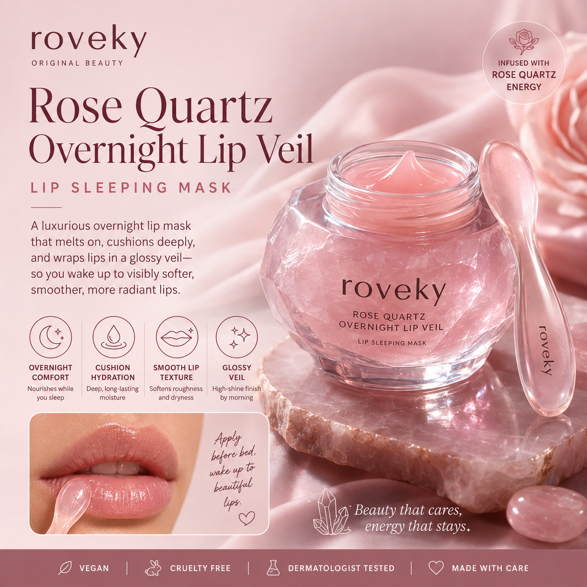 roveky™ Rose Quartz Overnight Lip Veil